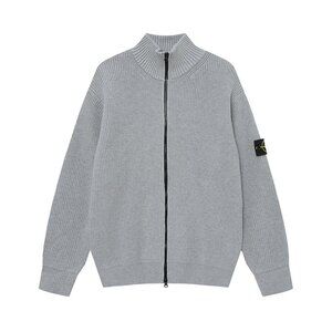 Stone Island Gray Full-Zip Sweater